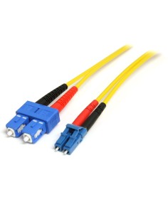 StarTech.com Cable Adaptador de Red de 1m Monomodo Duplex Fibra Optica LC-SC Macho a Macho - Patch Duplex Modo Sencilla - Amaril