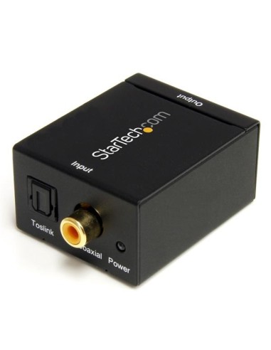 StarTech.com Adaptador Conversor de Audio Digital Coaxial SPDIF o Toslink Optico a RCA Estéreo Analógico - Negro