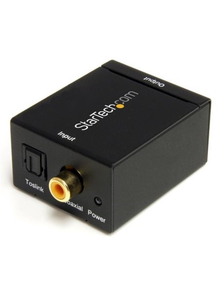 StarTech.com Adaptador Conversor de Audio Digital Coaxial SPDIF o Toslink Optico a RCA Estéreo Analógico - Negro