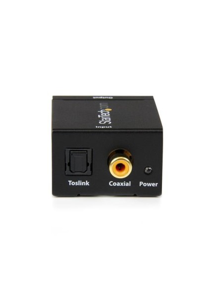 StarTech.com Adaptador Conversor de Audio Digital Coaxial SPDIF o Toslink Optico a RCA Estéreo Analógico - Negro