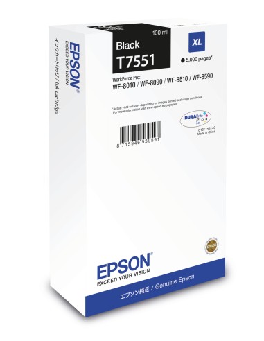 CARTUCHO TINTA EPSON C13T755140 NEGRO T7551