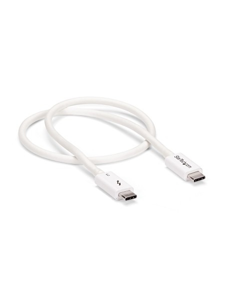 StarTech.com Cable de 0.5m Thunderbolt 3 Cable Compatible con USB-C y DisplayPort - Blanco