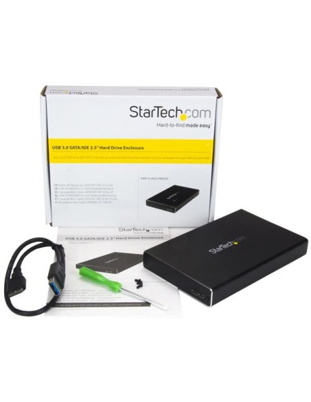 StarTech.com Caja USB 3.0 con UASP Universal para Disco Duro SATA III o IDE PATA de 2,5 Pulgadas - Negro