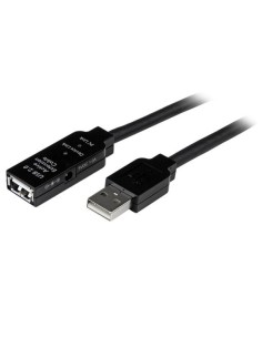 StarTech.com Cable de Extensión Alargador de 20m USB 2.0 Alta Velocidad Activo Amplificado - Macho a Hembra - Negro