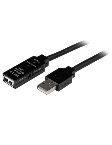 StarTech.com Cable de Extensión Alargador de 20m USB 2.0 Alta Velocidad Activo Amplificado - Macho a Hembra - Negro