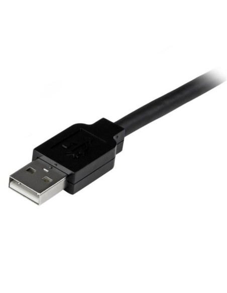 StarTech.com Cable de Extensión Alargador de 35m USB 2.0 Alta Velocidad Activo Amplificado - Macho a Hembra - Negro