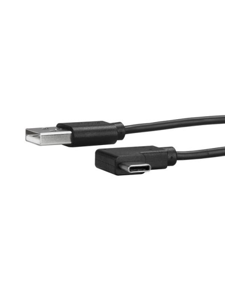 StarTech.com Cable de 1m USB-A a USB-C Acodado a la Derecha - Macho a Macho - Negro