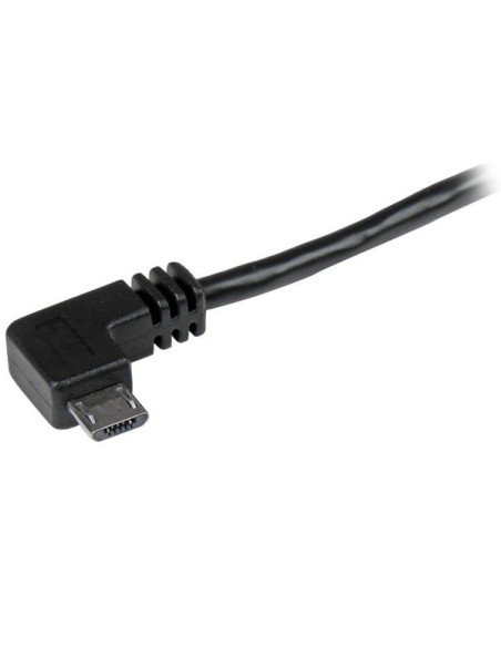 StarTech.com Cable de 2m USB-A a Micro USB con conector acodado a la derecha - Macho a Macho - Negro