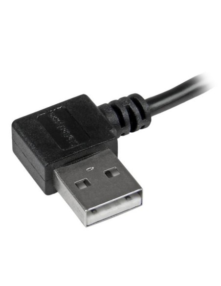 StarTech.com Cable de 2m USB-A a Micro USB con conector acodado a la derecha - Macho a Macho - Negro