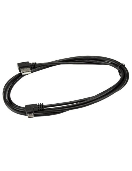StarTech.com Cable de 2m USB-A a Micro USB con conector acodado a la derecha - Macho a Macho - Negro