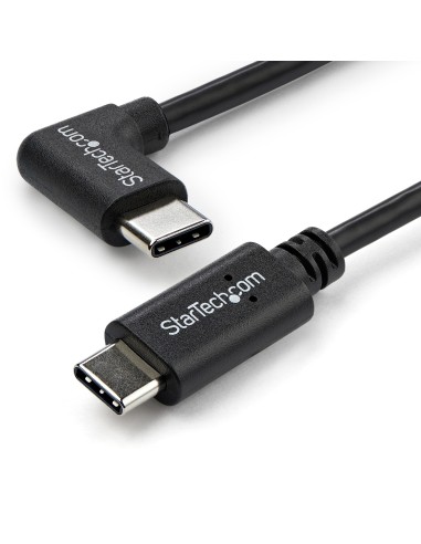 StarTech.com Cable de 1m USB-C a USB-C Acodado a la Derecha - Macho a Macho - Negro