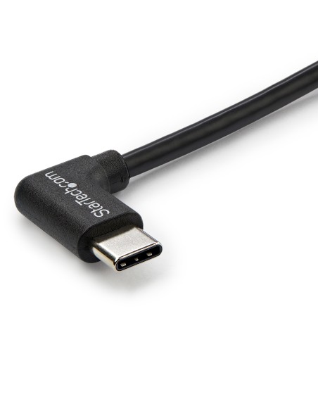 StarTech.com Cable de 1m USB-C a USB-C Acodado a la Derecha - Macho a Macho - Negro