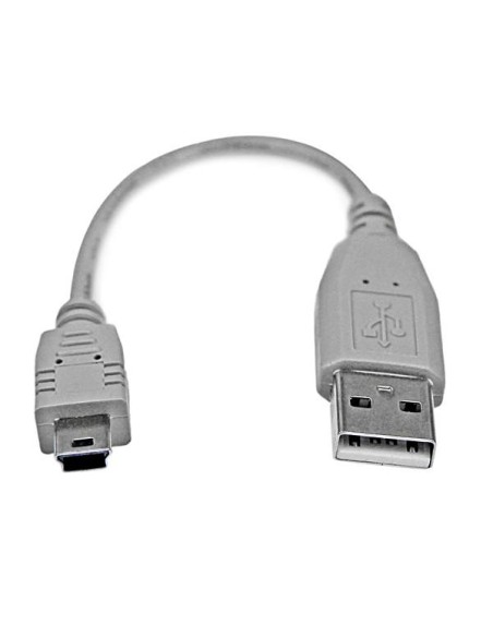 StarTech.com Cable USB de 15cm para Cámara - USB A Macho a Mini USB B Macho - Adaptador Gris