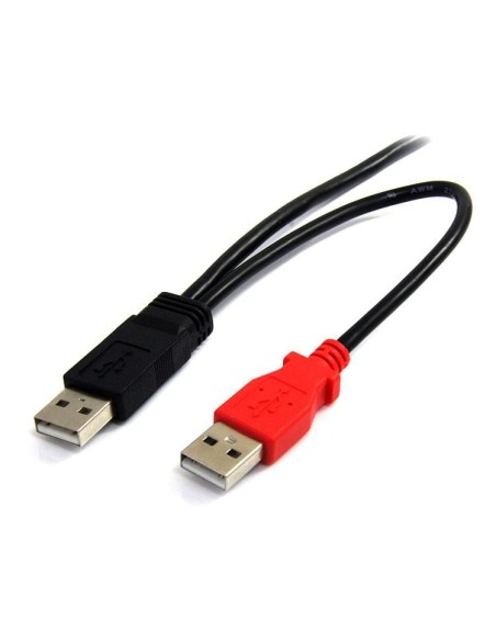 StarTech.com Cable de 1.8m USB 2.0 en Y para Discos Duros Externos - Cable Mini usb B a 2x USB A macho a macho - negro rojo