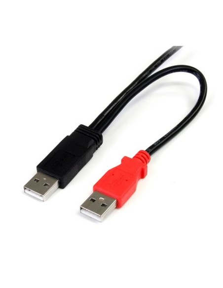 StarTech.com Cable de 91cm USB 2.0 en Y para Discos Duros Externos - Cable Micro usb B a 2x USB A macho a macho - negro