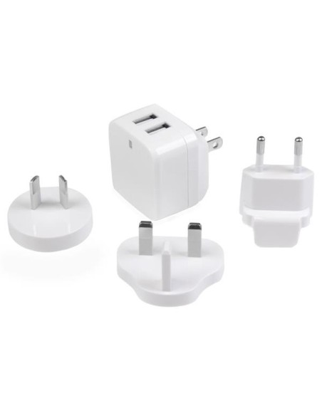 StarTech.com Cargador de Pared USB 2.0 de 2 Puertos para Tablets Smartphones - Cargador Blanco de Alta Potencia para Viajes