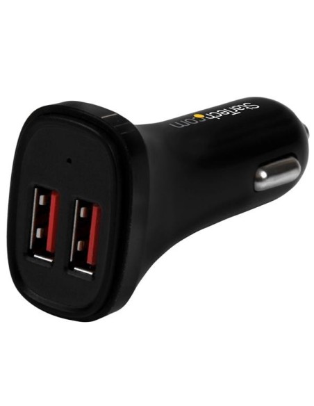 StarTech.com Cargador de Coche USB 2.0 de Dos Puertos - 24W 2.4A - Negro