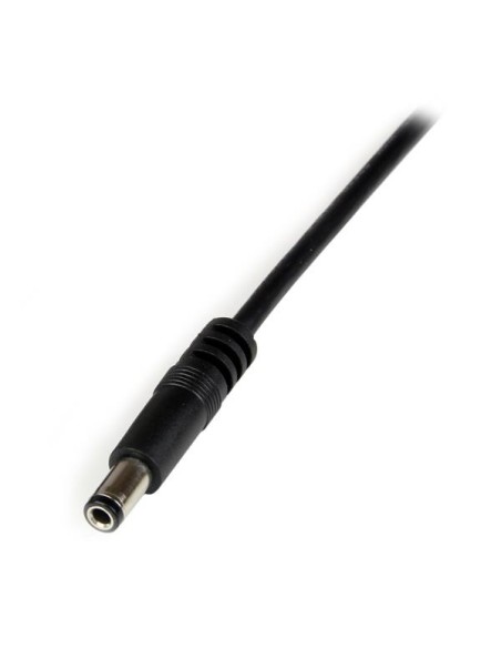 StarTech.com Cable Adaptador 1m USB A Macho a Conector Coaxial Barrel Alimentación Corriente Tipo N 5.5mm 5V DC negro