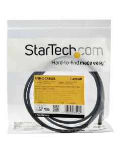 StarTech.com Cable de 1.8m USB-C a USB-C con capacidad para Entrega de Alimentación de 5A - macho a macho - negro