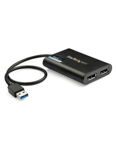 StarTech.com Adaptador Gráfico Externo USB 3.0 a DisplayPort Doble - 4K 60 Hz - negro