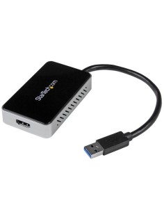 StarTech.com Adaptador de VÍ­deo Externo USB 3.0 a HDMI con Hub USB 1 Puerto - Tarjeta Gráfica Cable - 1080p negro