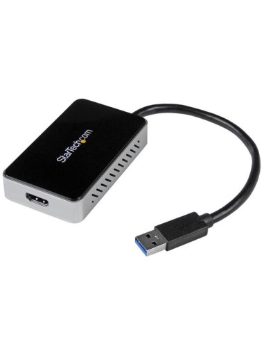 StarTech.com Adaptador de VÍ­deo Externo USB 3.0 a HDMI con Hub USB 1 Puerto - Tarjeta Gráfica Cable - 1080p negro