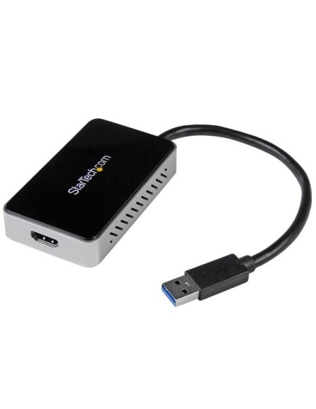 StarTech.com Adaptador de VÍ­deo Externo USB 3.0 a HDMI con Hub USB 1 Puerto - Tarjeta Gráfica Cable - 1080p negro