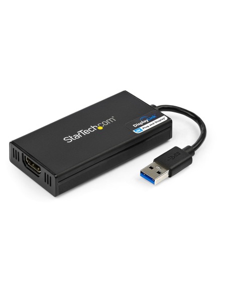 StarTech.com Adaptador Gráfico Externo Multi Monitor USB 3.0 a HDMI Ultra HD 4K Certificado DisplayLink negro