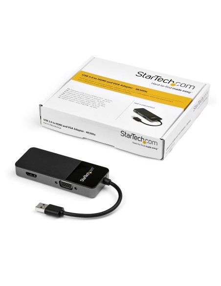 StarTech.com Adaptador USB 3.0 a HDMI VGA - 4K de 30Hz negro plata