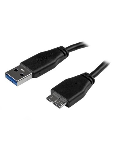 StarTech.com Cable USB 3.1 delgado de 15cm Usb A a Micro Usb b macho a macho negro