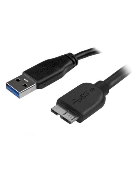 StarTech.com Cable USB 3.1 delgado de 2m Usb A a Micro Usb b macho a macho negro