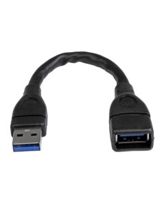 StarTech.com Cable de 15cm Extensor Alargador USB 3.0 SuperSpeed Usb A macho a hembra Negro