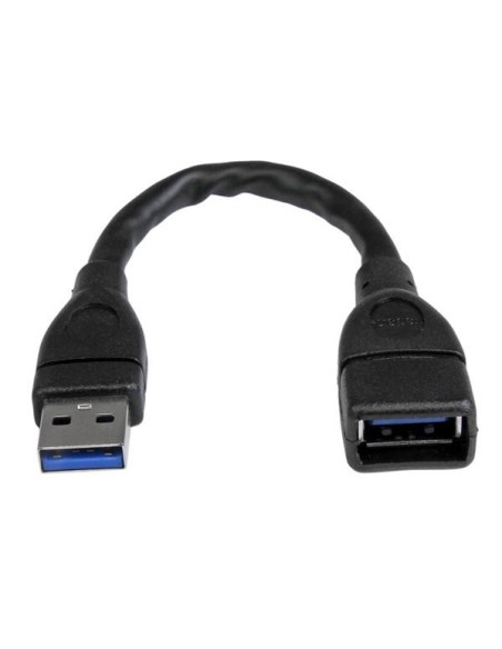 StarTech.com Cable de 15cm Extensor Alargador USB 3.0 SuperSpeed Usb A macho a hembra Negro