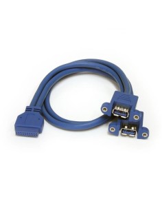 StarTech.com Cable Extensor 50cm 2 Puertos USB 3.0 para Montaje en Panel conexión a Placa Base - azul