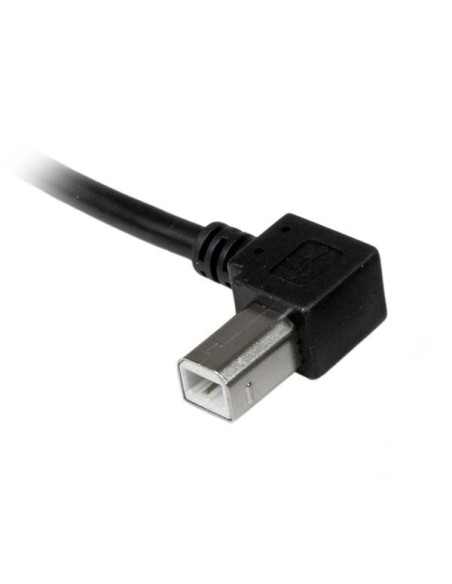 StarTech.com Cable Adaptador USB 1m para Impresora Acodado - USB A Macho a USB B Macho en Íngulo Izquierdo negro