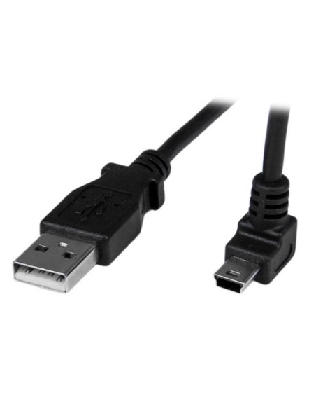 StarTech.com Cable Adaptador  USB 2.0 1m USB A Macho a Mini USB B Macho Acodado en Íngulo hacia Arriba negro
