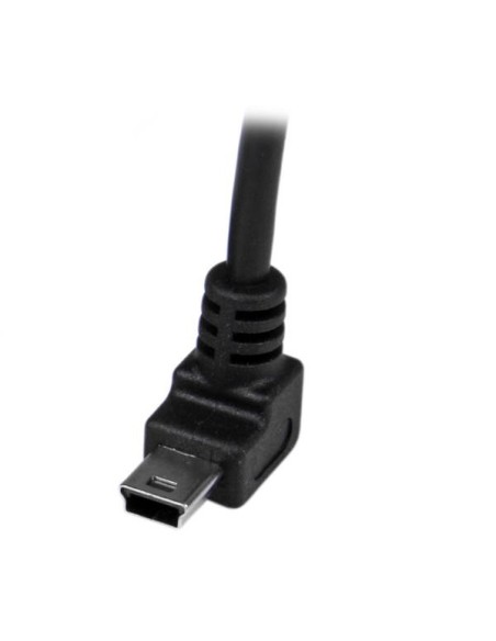 StarTech.com Cable Adaptador  USB 2.0 1m USB A Macho a Mini USB B Macho Acodado en Íngulo hacia Arriba negro