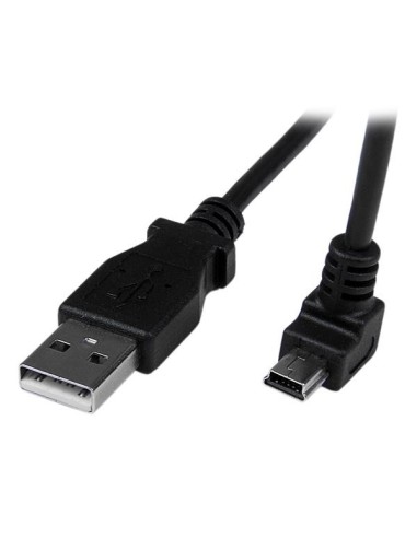 StarTech.com Cable Adaptador USB 2.0 2m USB A Macho a Mini USB B Macho Acodado en Íngulo hacia Abajo negro