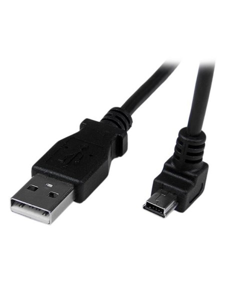 StarTech.com Cable Adaptador USB 2.0 2m USB A Macho a Mini USB B Macho Acodado en Íngulo hacia Abajo negro