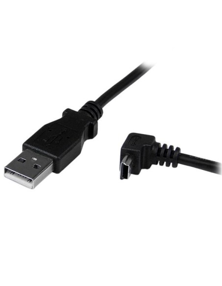 StarTech.com Cable Adaptador USB 2.0 2m USB A Macho a Mini USB B Macho Acodado en Íngulo hacia Abajo negro