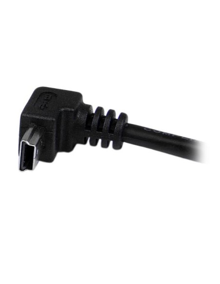 StarTech.com Cable Adaptador USB 2.0 2m USB A Macho a Mini USB B Macho Acodado en Íngulo hacia Abajo negro