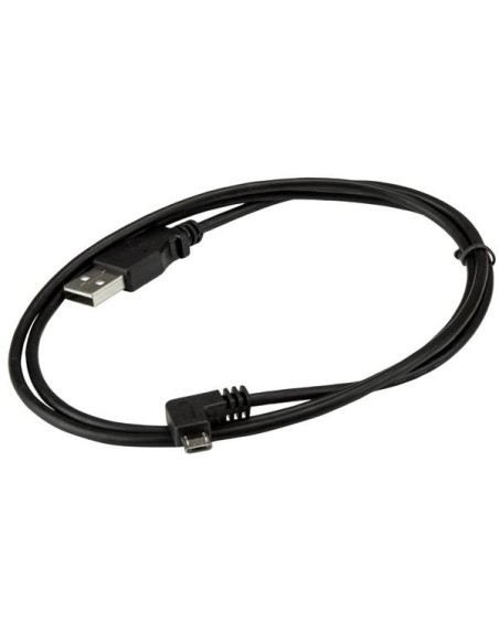 StarTech.com Cable de 1m USB 2.0 Tipo-A macho a Micro USB B macho con conector acodado a la derecha - Cable de Carga y Sincroniz