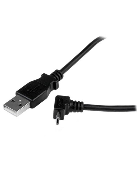 StarTech.com Cable Adaptador 1m USB 2.0 Tipo-A Macho a Micro USB B Macho Acodado en Íngulo hacia Arriba para Teléfono Móvil neg