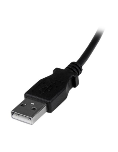 StarTech.com Cable Adaptador 2m USB 2.0 Tipo-A Macho a Micro USB B Macho Acodado en Íngulo hacia Abajo para Telefono Movil negr