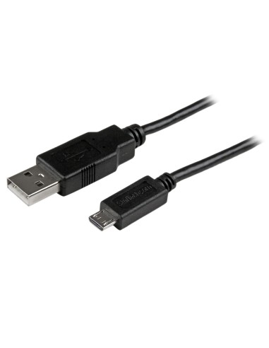 StarTech.com Cable Adaptador 0.5m USB 2.0 Tipo-A Macho a Micro USB B Macho Delgado para Teléfono Móvil y Tablets negro