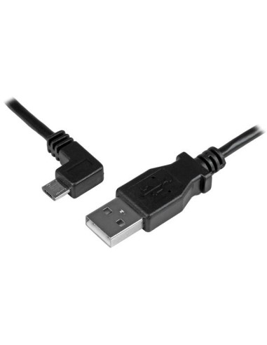 StarTech.com Cable de 0.5m USB 2.0 Tipo-A macho a Micro USB B Acodado a la Izquierda para Carga y Sincronización de Smartphones 