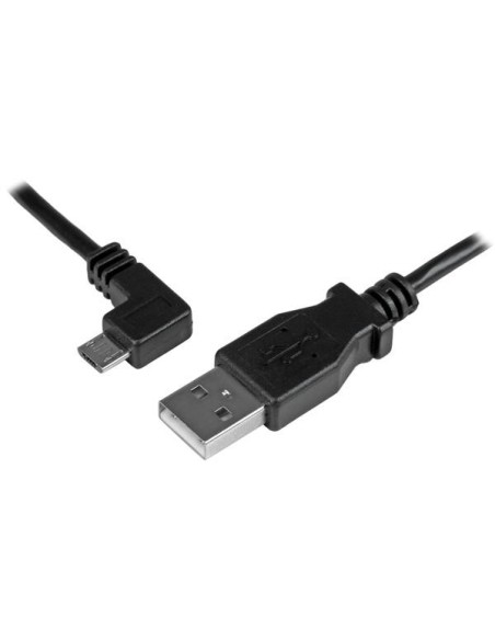 StarTech.com Cable de 0.5m USB 2.0 Tipo-A macho a Micro USB B Acodado a la Izquierda para Carga y Sincronización de Smartphones 