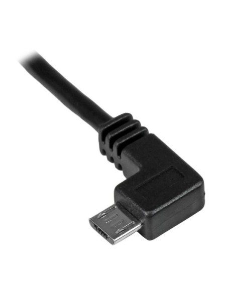 StarTech.com Cable de 0.5m USB 2.0 Tipo-A macho a Micro USB B Acodado a la Izquierda para Carga y Sincronización de Smartphones 