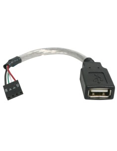 StarTech.com Cable de 15cm Adaptador Extensor USB 2.0 a IDC 4 pines - Conector a Placa Base - Hembra a Hembra gris