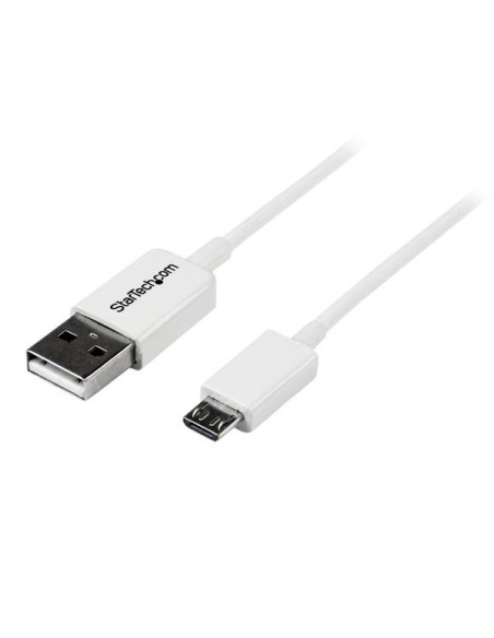 StarTech.com Cable Adaptador 2m USB A Macho a Micro USB B Macho para Teléfono Móvil Smartphone - Blanco